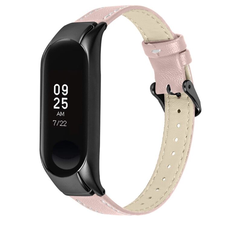 Ремінець Deexe Leather Strip для Xiaomi Mi Band 7 - Pink: фото 1 з 7