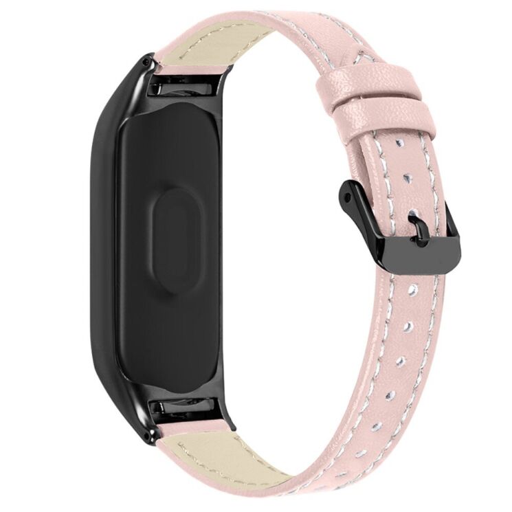 Ремінець Deexe Leather Strip для Xiaomi Mi Band 7 - Pink: фото 2 з 7