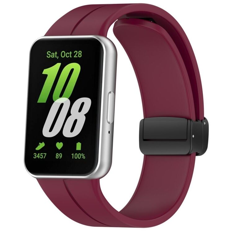 Ремешок Deexe Magnetic Braselet для Samsung Galaxy Fit 3 - Wine Red: фото 1 из 9