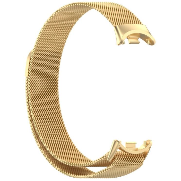 Ремешок Deexe Milanese Stainless Steel для Xiaomi Mi Smart Band 8 / 9 - Gold: фото 2 из 8