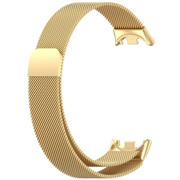 Ремешок Deexe Milanese Stainless Steel для Xiaomi Mi Smart Band 8 / 9 - Gold: фото 3 из 8