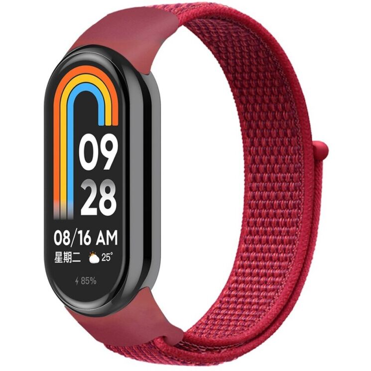 Ремешок Deexe Nylon Loop для Xiaomi Mi Smart Band 8 - Red: фото 1 из 3