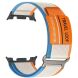 Ремешок Deexe Nylon Magic Tape для Samsung Galaxy Watch 8 (40/44mm) / 8 Classic - Orange / White (384150WO). Фото 1 из 3