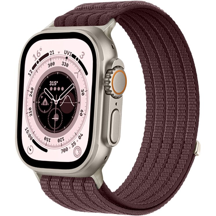 Ремешок Deexe Soft Weave для Apple Watch 49 / 46 / 45 / 44 / SE 44 / 42 (Series 1-3) / Ultra / Ultra 2 / Ultra 3 - Plum: фото 2 из 5