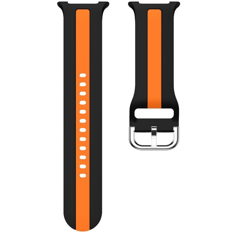 Ремешок Deexe Sport Strap для Samsung Galaxy Watch 8 (40/44mm) / 8 Classic - Black / Orange: фото 5 из 6
