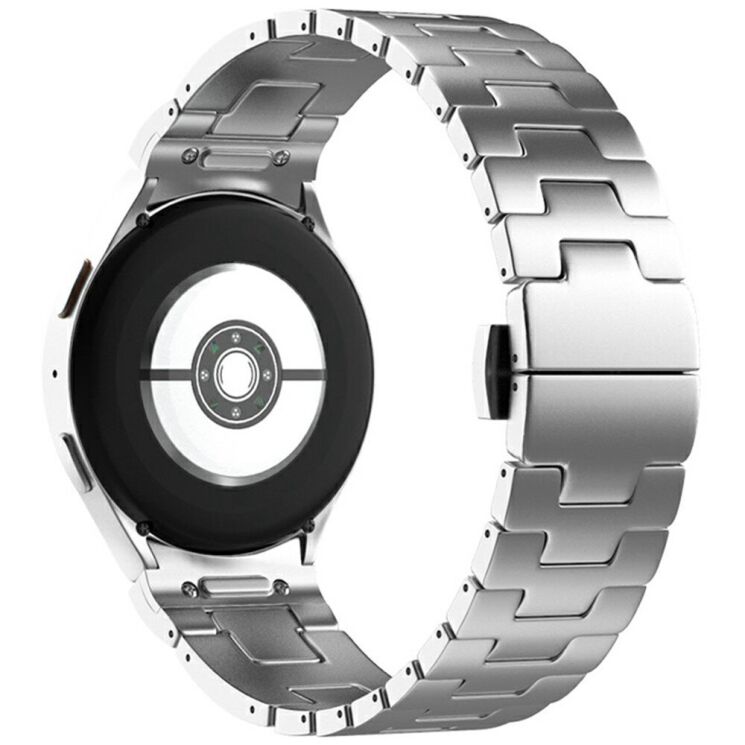 Ремінець Deexe Stainless Steel QuickFit для Samsung Galaxy Watch 4 / 5 / 6 / 7 / FE (40mm) - Silver: фото 1 з 6