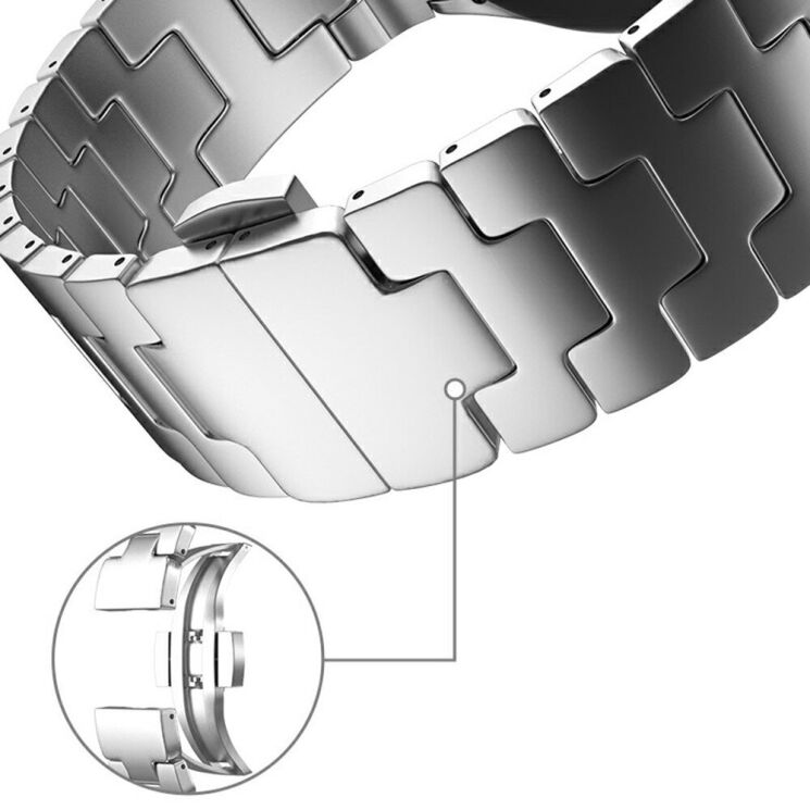 Ремінець Deexe Stainless Steel QuickFit для Samsung Galaxy Watch 4 / 5 / 6 / 7 / FE (40mm) - Grey: фото 4 з 6