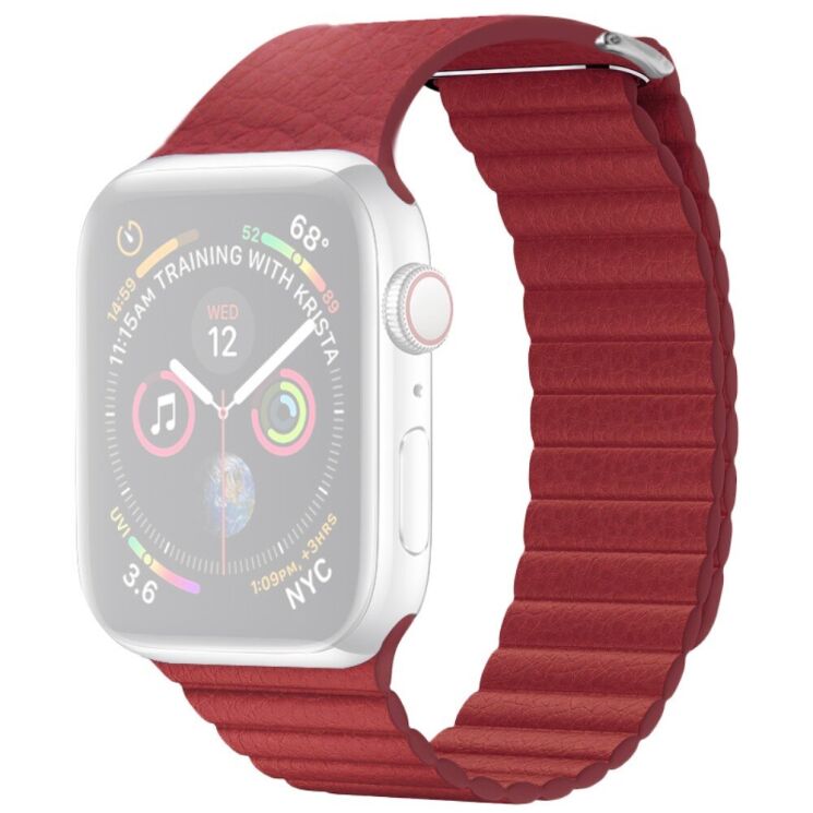 Ремінець QIALINO Magnetic Strap для Apple Watch 42 (Series 10) / 41 / 40 / SE 40 / 38 - Red: фото 1 з 4