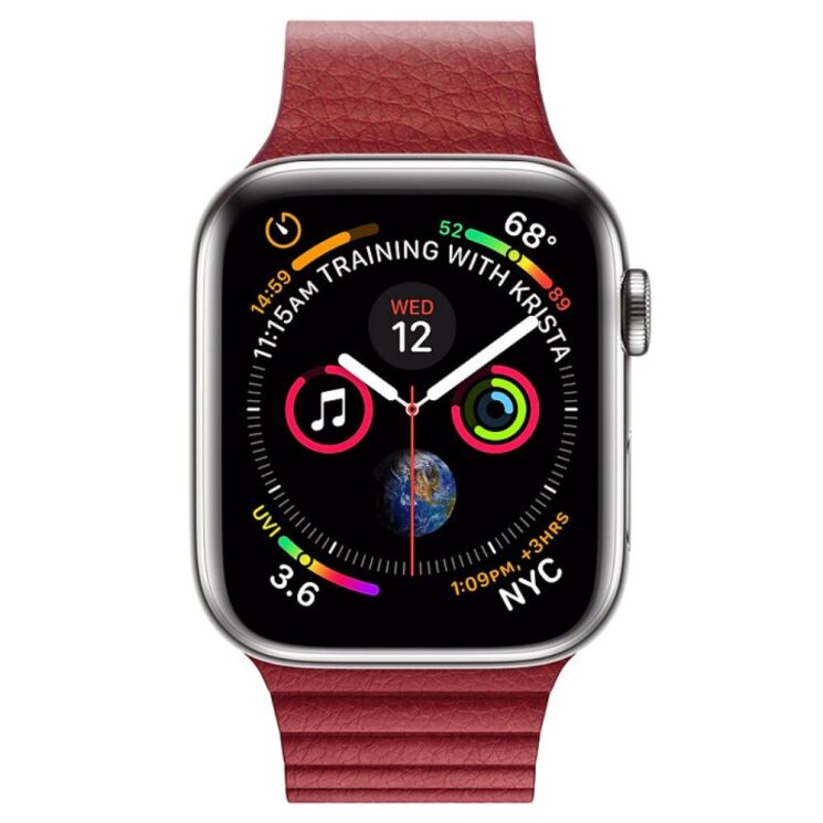 Ремінець QIALINO Magnetic Strap для Apple Watch 42 (Series 10) / 41 / 40 / SE 40 / 38 - Red: фото 2 з 4