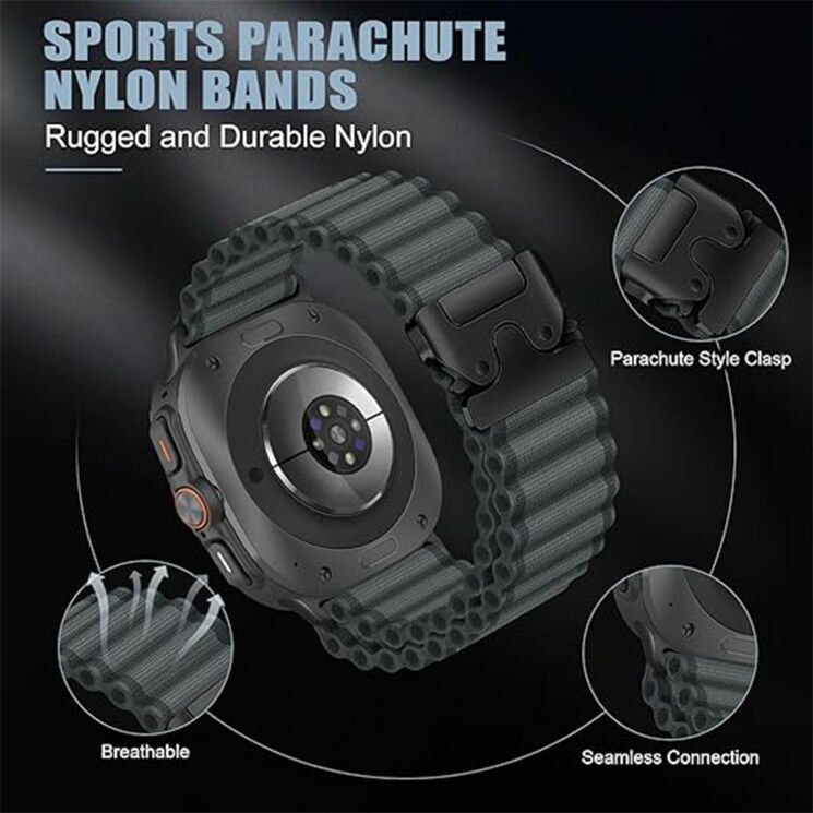 Ремінець Reframe Ripple Pattern для Samsung Galaxy Watch Ultra (47mm) / Ultra (2025) - Dark Grey / Black: фото 4 з 7