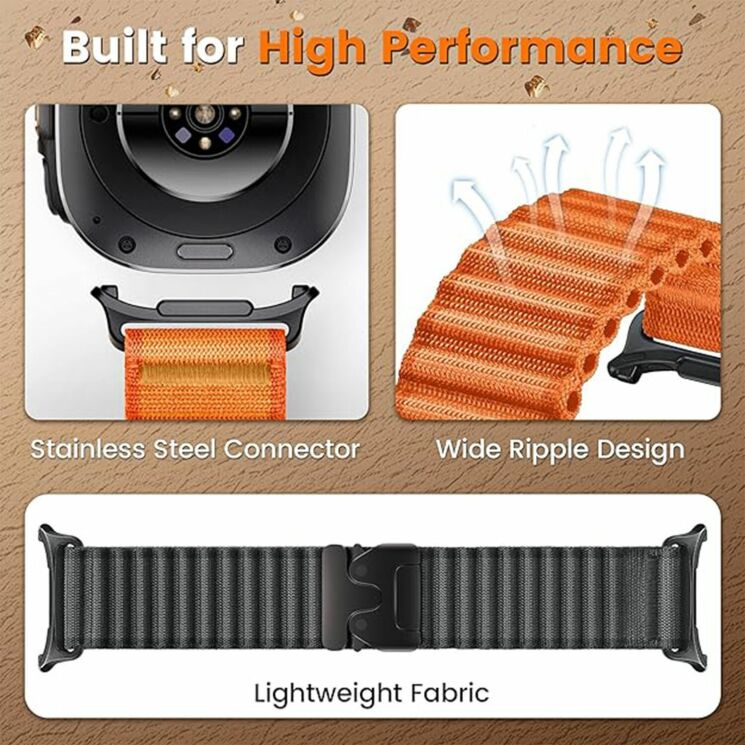 Ремінець Reframe Ripple Pattern для Samsung Galaxy Watch Ultra (47mm) / Ultra (2025) - Dark Grey / Black: фото 7 з 7