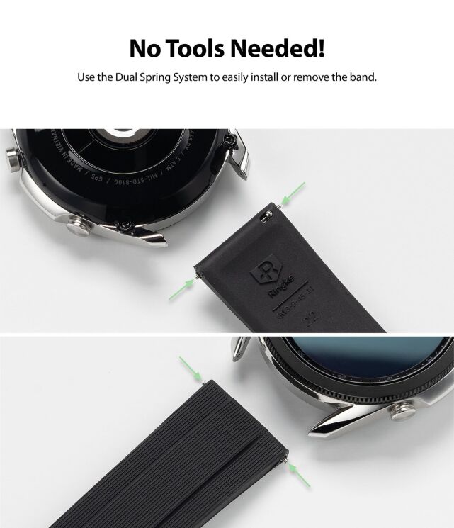 Ремінець Ringke Rubber One Prime для годинників з шириною кріплення 22мм (8809758103115) - Black: фото 5 з 10