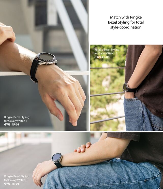 Ремінець Ringke Rubber One Prime для годинників з шириною кріплення 22мм (8809758103115) - Black: фото 9 з 10