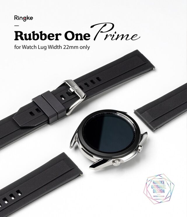 Ремінець Ringke Rubber One Prime для годинників з шириною кріплення 22мм (8809758103115) - Black: фото 2 з 10