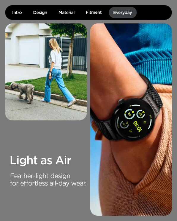 Ремешок Spigen Lite Fit X для Google Pixel Watch 4 / 3 (45mm) AMP09487 - Black: фото 15 из 15