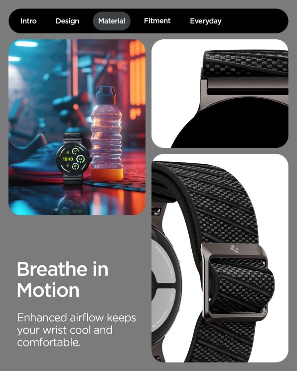 Ремешок Spigen Lite Fit X для Google Pixel Watch 4 / 3 (45mm) AMP09487 - Black: фото 13 из 15