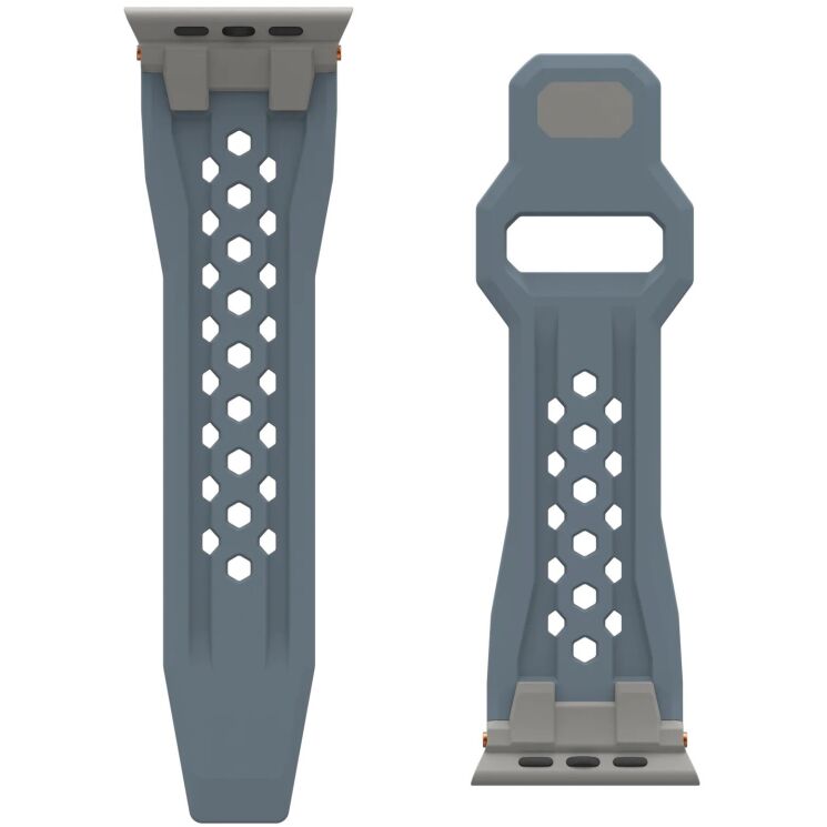 Ремешок URBAN ARMOR GEAR (UAG) Monarch Strap для Apple Watch 46 / 44 / SE 44 / 45 / Ultra / Ultra 2 (49mm) 194158114136 - Blue / Titanium: фото 7 из 13