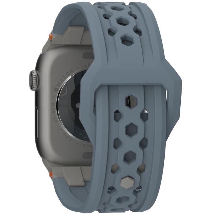 Ремешок URBAN ARMOR GEAR (UAG) Monarch Strap для Apple Watch 46 / 44 / SE 44 / 45 / Ultra / Ultra 2 (49mm) 194158114136 - Blue / Titanium: фото 4 из 13