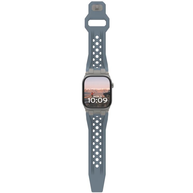 Ремешок URBAN ARMOR GEAR (UAG) Monarch Strap для Apple Watch 46 / 44 / SE 44 / 45 / Ultra / Ultra 2 (49mm) 194158114136 - Blue / Titanium: фото 5 из 13