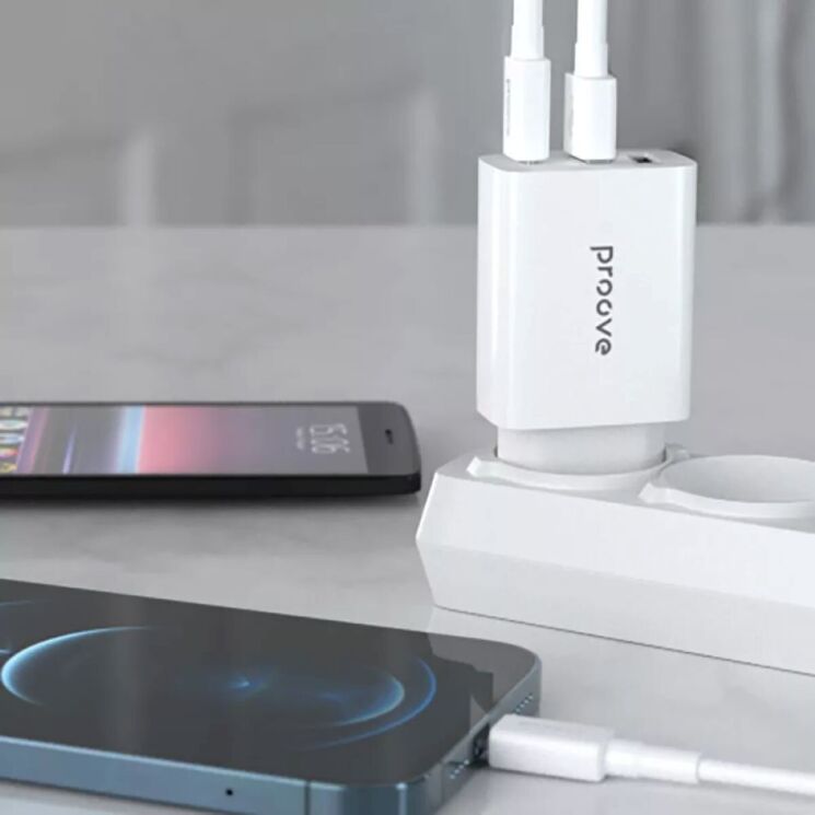 Мережевий зарядний пристрій Proove Rapid 30W (2USB + Type-C) - White: фото 7 з 7