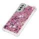Силиконовый (TPU) чехол Deexe Liquid Glitter для Samsung Galaxy S21 FE (G990) - Rose Gold Hearts (230628D). Фото 4 из 7