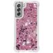 Силиконовый (TPU) чехол Deexe Liquid Glitter для Samsung Galaxy S21 FE (G990) - Rose Gold Hearts (230628D). Фото 3 из 7
