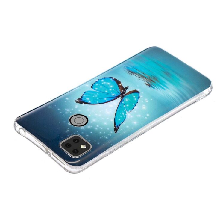 Силиконовый (TPU) чехол Deexe LumiCase для Xiaomi Redmi 9C - Blue Butterfly: фото 4 из 5