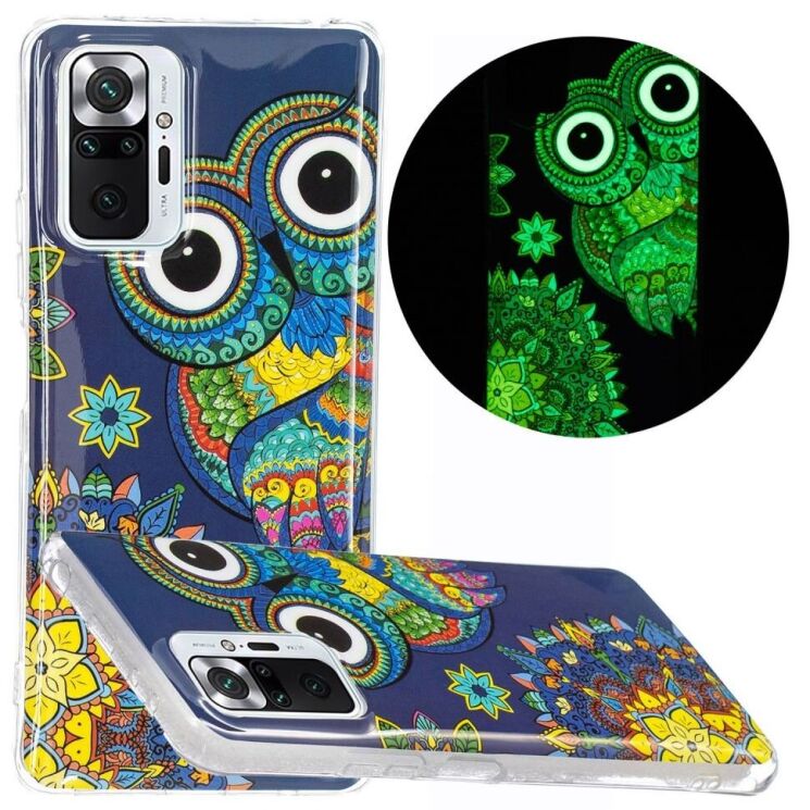 Силиконовый (TPU) чехол Deexe LumiCase для Xiaomi Redmi Note 10 Pro - Owl: фото 1 из 5