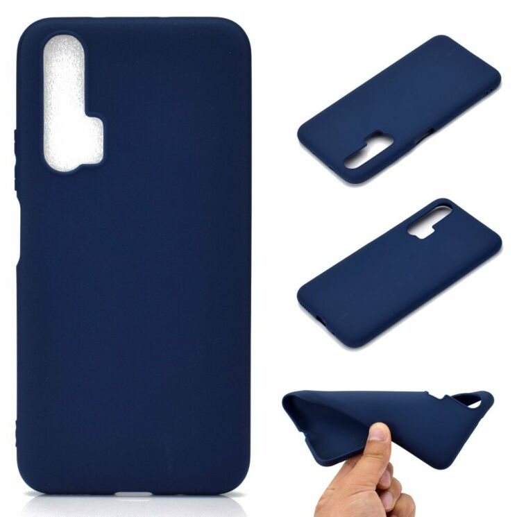 Силиконовый (TPU) чехол Deexe Matte Case для Huawei Honor 20 Pro - Blue: фото 1 из 7
