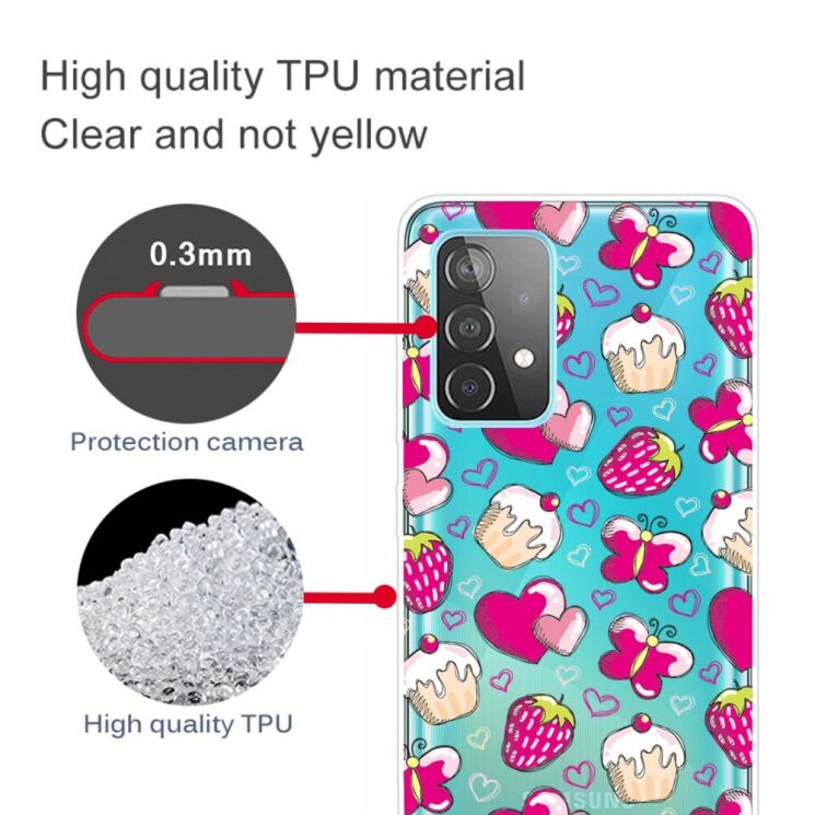 Силиконовый (TPU) чехол Deexe Pretty Glossy для Samsung Galaxy A53 - Green Leaves: фото 4 из 4
