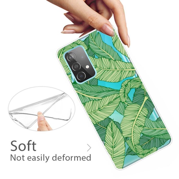 Силиконовый (TPU) чехол Deexe Pretty Glossy для Samsung Galaxy A53 - Green Leaves: фото 3 из 4