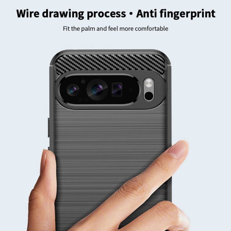 Силиконовый (TPU) чехол MOFI Carbon Fiber для Google Pixel 9 Pro - Black: фото 7 из 10