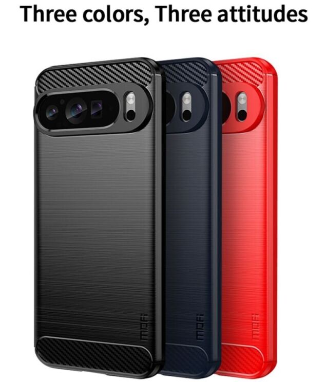 Силиконовый (TPU) чехол MOFI Carbon Fiber для Google Pixel 9 Pro - Black: фото 8 из 10