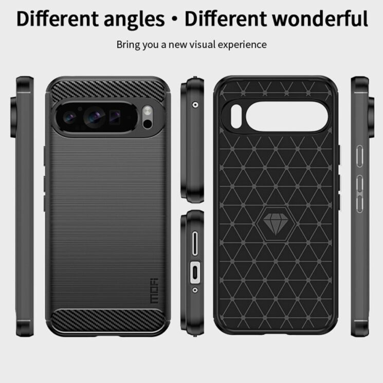 Силиконовый (TPU) чехол MOFI Carbon Fiber для Google Pixel 9 Pro - Black: фото 9 из 10