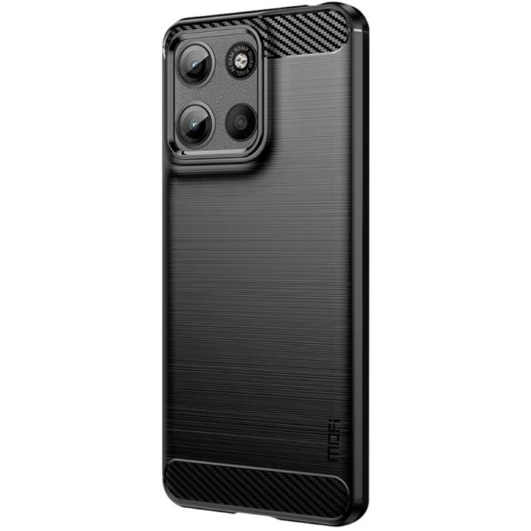 Силиконовый (TPU) чехол MOFI Carbon Fiber для Motorola Moto G15 - Black: фото 1 из 9