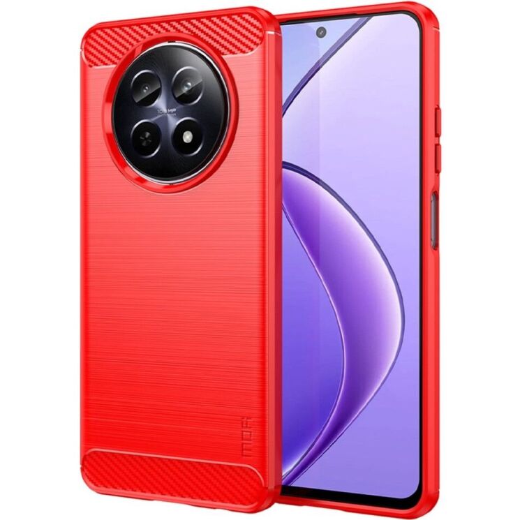 Силіконовий (TPU) чохол MOFI Carbon Fiber для Realme 12 5G - Red: фото 1 з 12