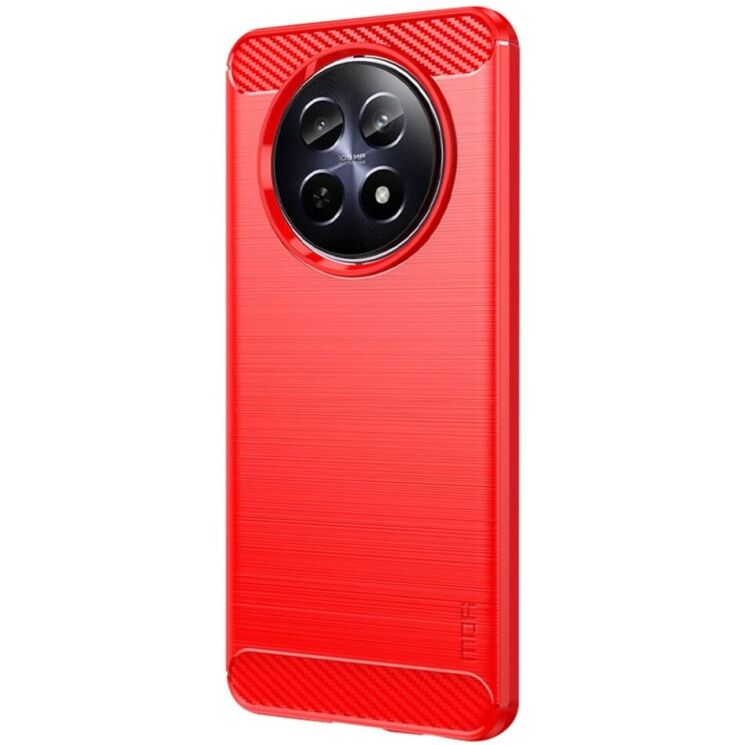 Силіконовий (TPU) чохол MOFI Carbon Fiber для Realme 12 5G - Red: фото 2 з 12