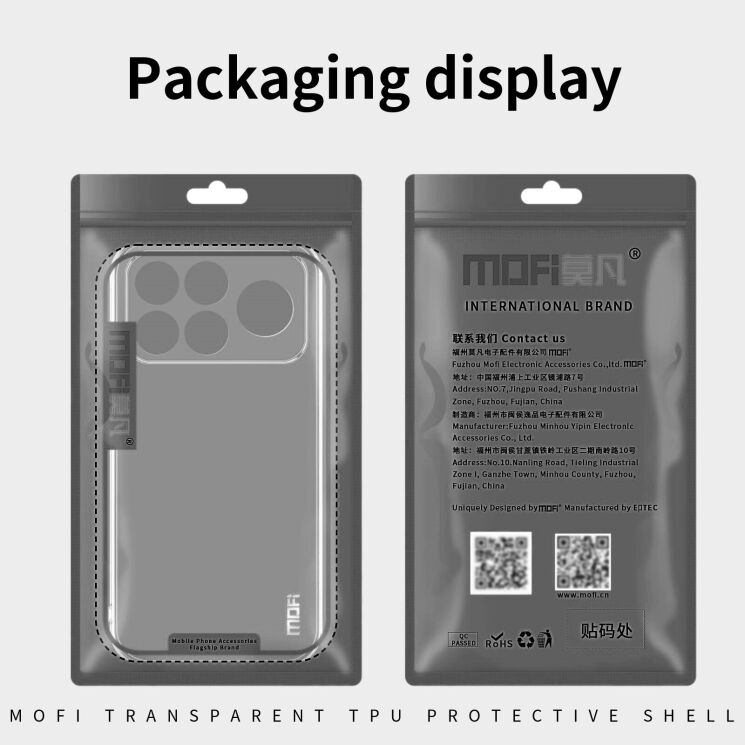 Силіконовий (TPU) чохол MOFI Thin Guard для Xiaomi Poco F9 Ultra - Transparent: фото 9 з 9