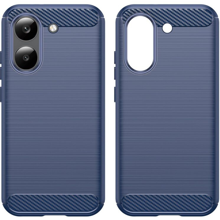 Силиконовый (TPU) чехол UniCase Carbon для Xiaomi Poco X8 Pro - Blue: фото 2 из 8