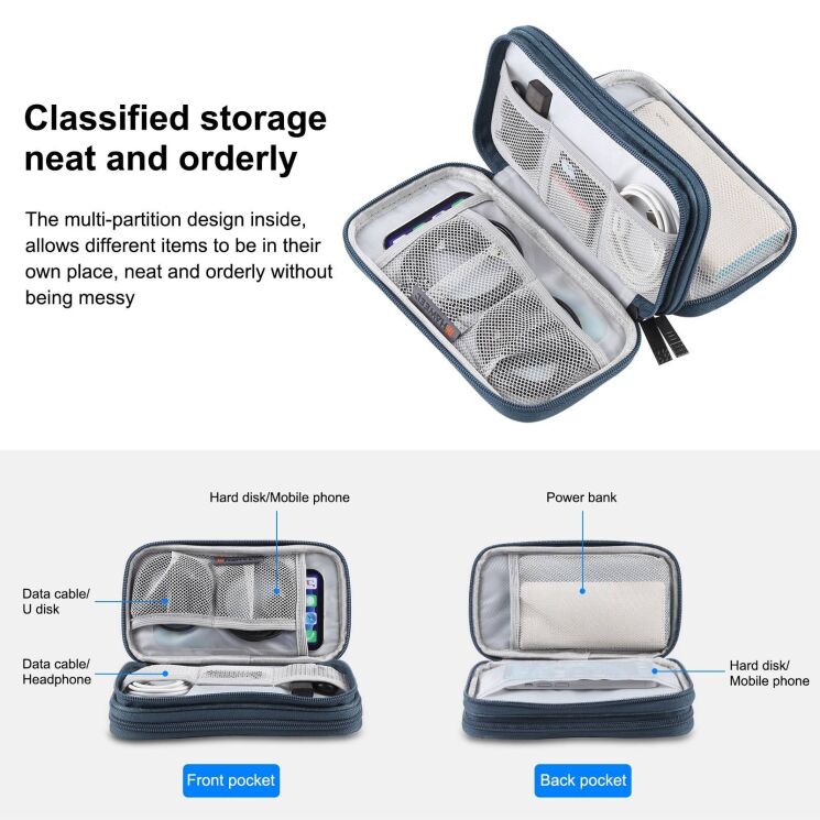 Сумка-органайзер HAWEEL HWL2129 Portable Travel Bag - Black: фото 5 из 8