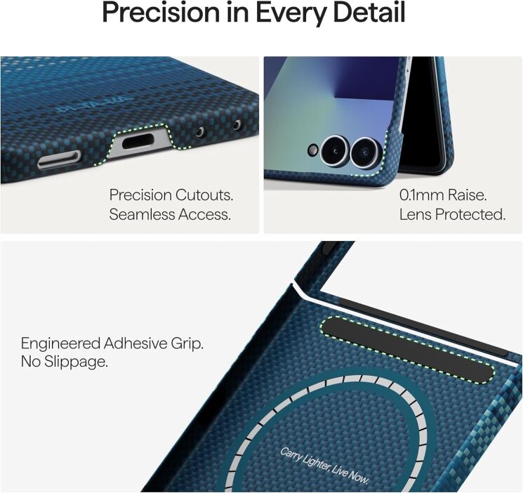 Ультратонкий чехол Pitaka Edge Case (FF) для Samsung Galaxy Flip 8 (FMFLIP8) - Moonrise: фото 13 из 16