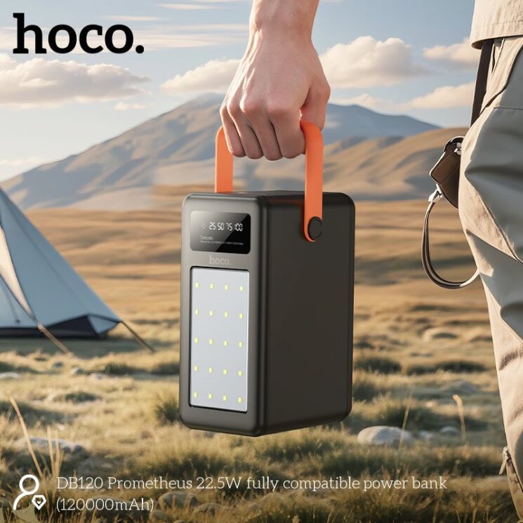Зовнішній акумулятор Hoco DB120 22.5W (120000mAh) - Black: фото 6 з 7