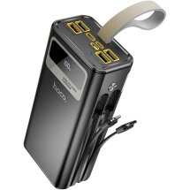 Внешний аккумулятор Hoco DB58 Plentiful 22.5W (30000mAh) + кабель Type-C+Lightning+MicroUSB+USB - Black: фото 1 из 7