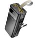 Внешний аккумулятор Hoco DB58 Plentiful 22.5W (30000mAh) + кабель Type-C+Lightning+MicroUSB+USB - Black (995779B). Фото 1 из 7