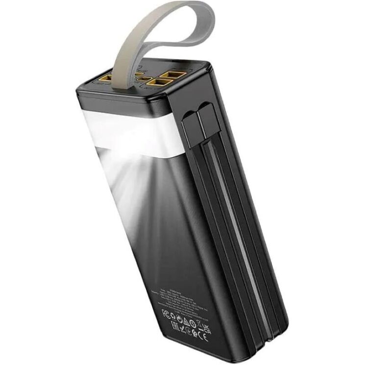 Внешний аккумулятор Hoco DB58 Plentiful 22.5W (30000mAh) + кабель Type-C+Lightning+MicroUSB+USB - Black (995779B) Внешний аккумулятор Hoco DB58 Plentiful 22.5W (30000mAh) + кабель Type-C+Lightning+MicroUSB+USB - Black: фото 4 из 7