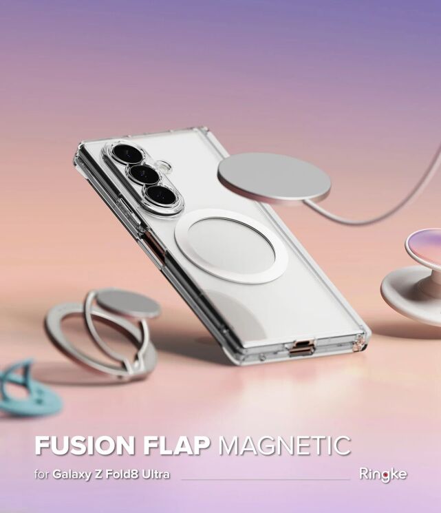 Защитный чехол Ringke Fusion Flap Magnetic для Samsung Galaxy Fold 8 Ultra (8800328819320) - Clear (424105C) Защитный чехол Ringke Fusion Flap Magnetic для Samsung Galaxy Fold 8 Ultra (8800328819320) - Clear: фото 2 из 22