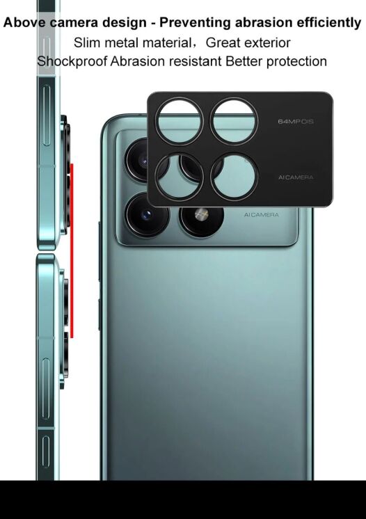 Защитная рамка IMAK Camera Styling для Xiaomi Poco X6 Pro - Black: фото 9 из 13
