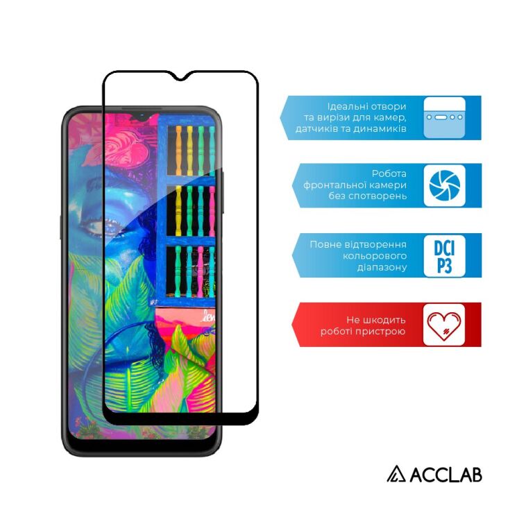 Защитное стекло ACCLAB Full Glue для Nokia G21 / G11 - Black: фото 5 из 7