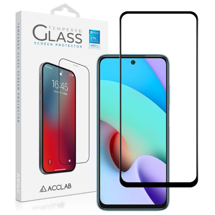 Защитное стекло ACCLAB Full Glue для Xiaomi Redmi 10 / 10 (2022) / 10 Prime - Black: фото 1 из 6
