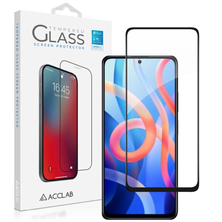 Защитное стекло ACCLAB Full Glue для Xiaomi Redmi Note 11 / 11s / 12s - Black: фото 1 из 6
